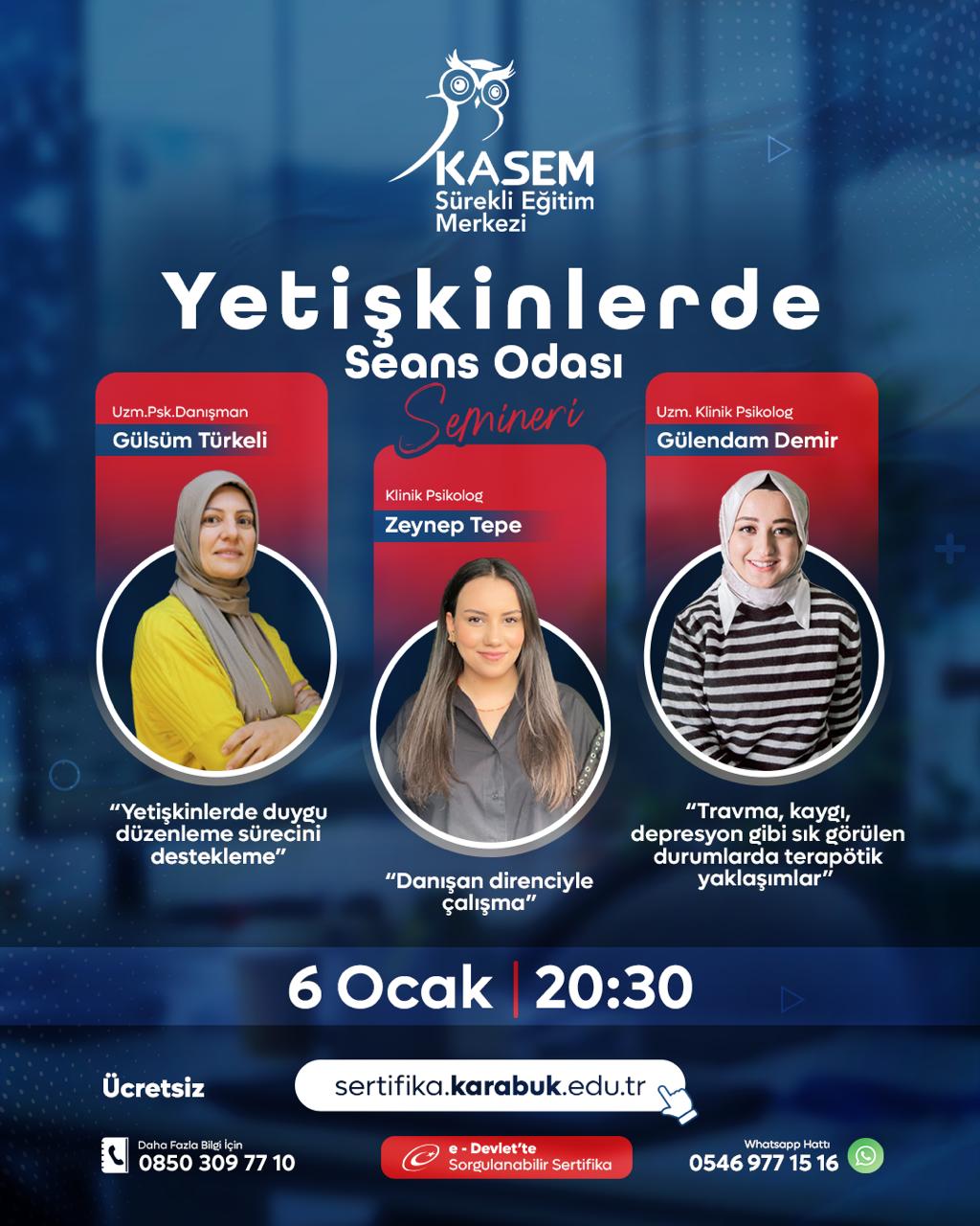 Yetişkinlerde Seans Odası Ücretsiz Seminer Programı