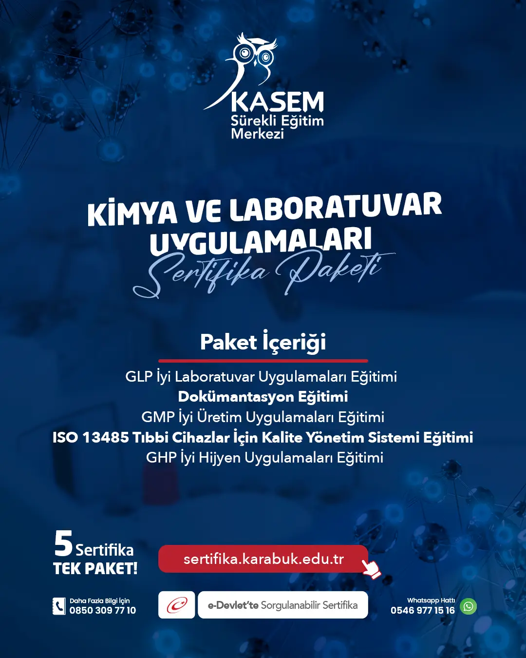 Kimya Ve Laboratuvar Uygulamaları Sertifika Paket Programı