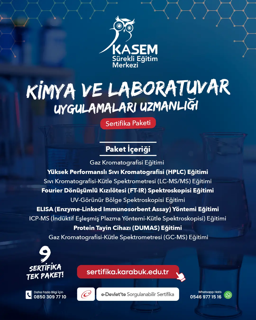 Kimya Ve Laboratuvar Uygulamaları Uygulamaları Uzmanlığı Sertifika Paket Programı